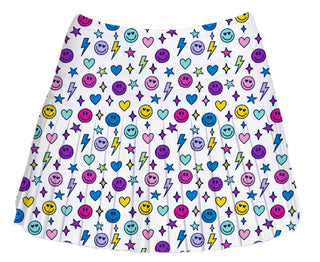 Azarhia Bright Emojis Mini Pleated Skort