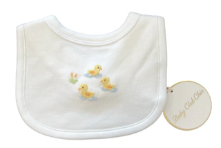 Baby Club Chic Duck Pond Printed PIma Bib w/ Piping Trim