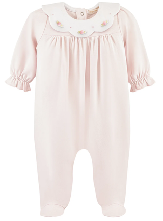 Baby Club Chic Sweet Roses Footie w/ Embroidered Collar