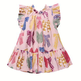 Girls Harper Dress - Patterned Bows