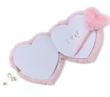 Plush Pink vFaux Fur Heart Journal with Lock and Key