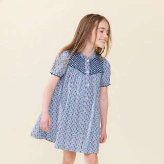 Girls Lucia Dress - Light Blue Carnation