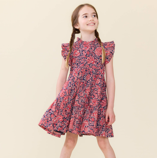 Girls Jennifer Dress - Paisley Vines