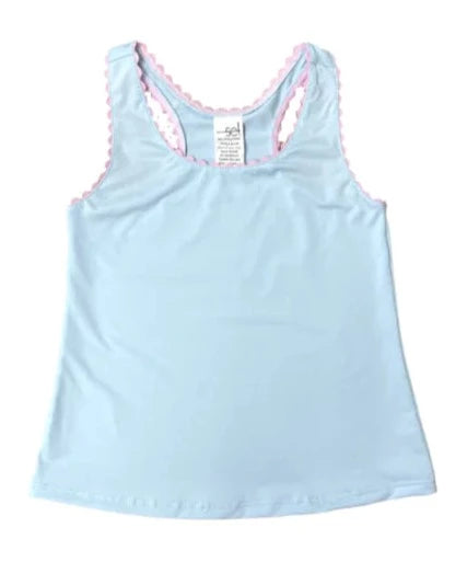 Set Athleisure Riley Tank Top - Cotton Candy Blue/ Pink Ric Rac