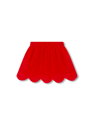Lullaby Set Susie Scalloped Skirt- Red Corduroy