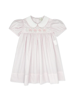 Ruth Ribbon Dress - Classic Pink Windowpane