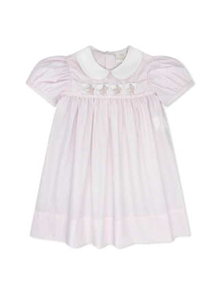 Ruth Ribbon Dress - Classic Pink Windowpane