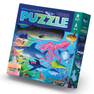 Crocodile Creek 60Pc Foil Puzzle - Shimmering Sharks
