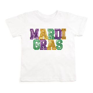 Sweet Wink Mardi Gras Sequin Patch T-Shirt- White