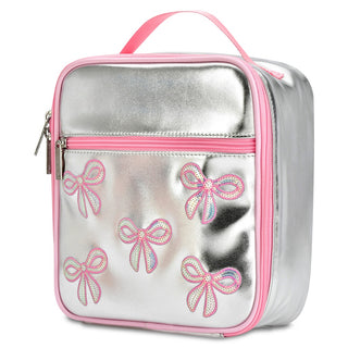IScream Silver Sequin Bows Lunch Tote