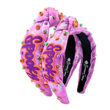 Brianna Cannon Child Size Metallic Iridescence SPOOKY Headband with Crystals