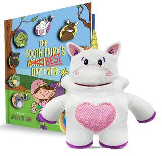 The Tooth Brigade Sprinkles the Unicorn Tooth Pillow and Book Gift Set