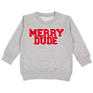 Sweet Wink Merry Dude Christmas Sweatshirt - Grey