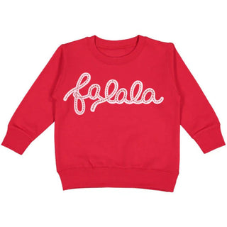 Sweet Wink Falala Patch Christmas Sweatshirt- Red