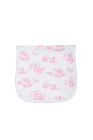 Nella Pima Toile Burp Cloth Pink