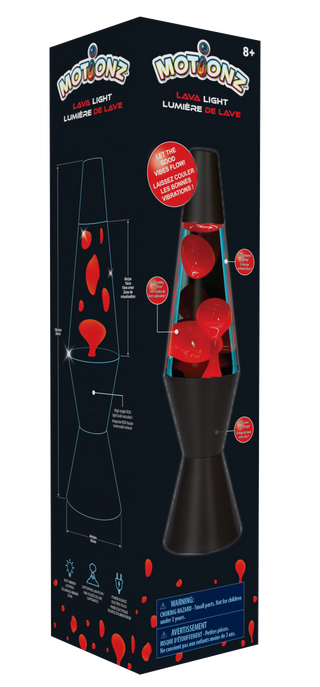 Motionz 14.5 Lava Lamp w Black Metal Base - Red