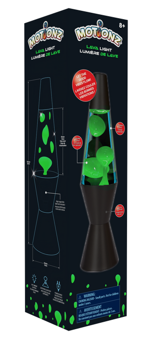 Motionz 14.5 Lava Lamp w Black Metal Base - Green