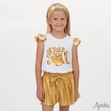 Azarhia Shimmer Butterfly Shorts - Gold