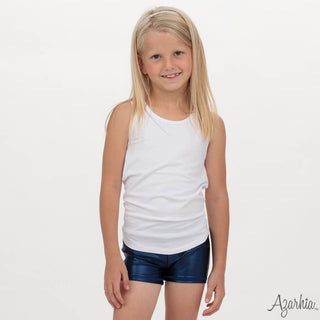 Azarhia Metallic Shimmer Biker Shorts - Navy