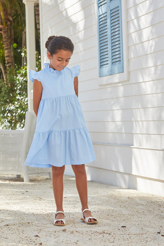 Little English Tiered Charleston Dress - Blue