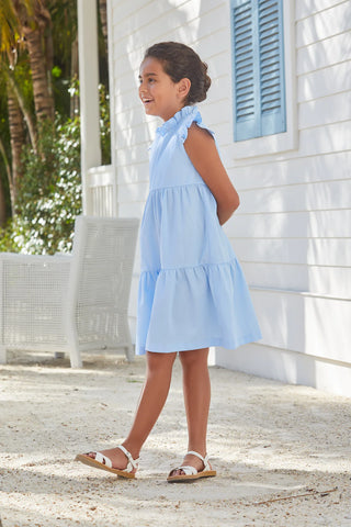Little English Tiered Charleston Dress - Blue