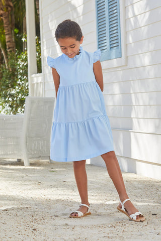Little English Tiered Charleston Dress - Blue