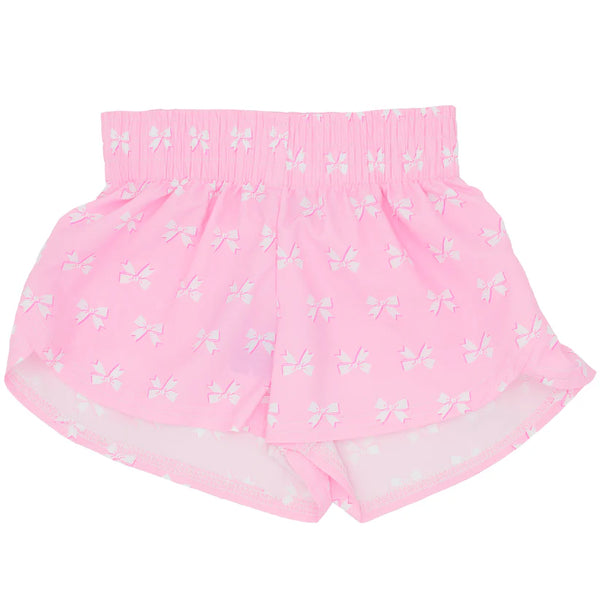 Azarhia Athleisure Pink Tiny Bows Print Steph Shorts