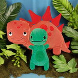 12.5" Tiny T.Rex and Pointy Plush Pair Doll