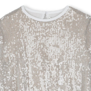 Light Gold Ceremony LS Sequin Dress