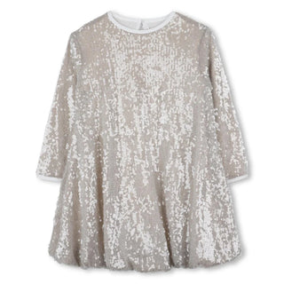 Light Gold Ceremony LS Sequin Dress