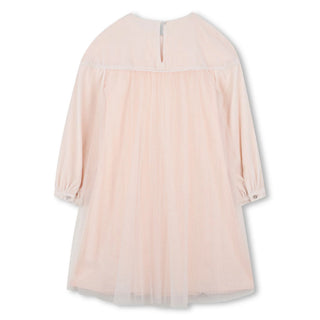 Billieblush Long Sleeve Pleated Pink Dress