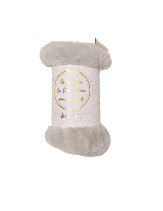 Bei Bei Love You to the Moon and Back faux fur lovey