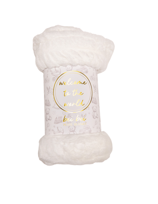 Bei Bei Welcome to the World faux fur blanket