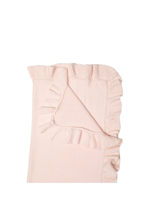 Bei Bei ruffle knit baby blanket in petal pink, additional view