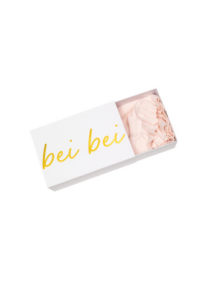 Bei Bei ruffle knit baby blanket in petal pink