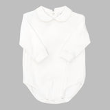 Bailey Boys White Knit Unisex L/S Piped Onesie/Shirt