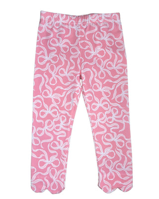 TRUE Pink Bow Print Leggings