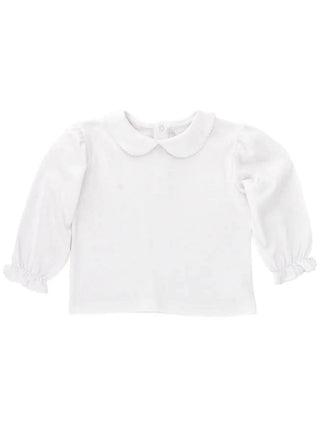 J. Bailey White L/S Piped Girls Blouse