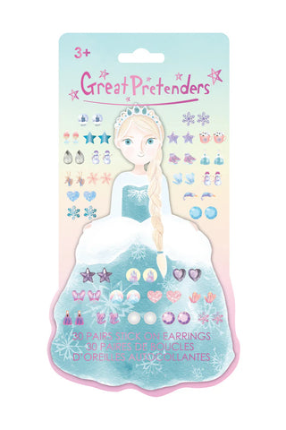 Great Pretenders 30 Pairs Frosty Sister Stick On Earrings