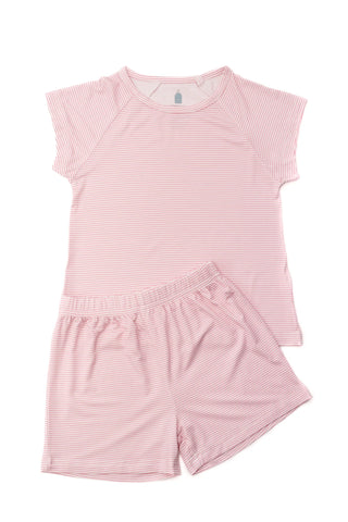 Pink Mini Stripe Shorts & T-shirt Set