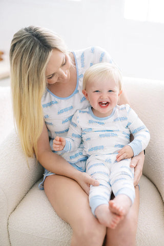 Uptown Baby Blue L/S Train 2Pc Pajama Set
