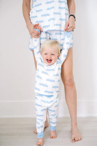 Uptown Baby Blue L/S Train 2Pc Pajama Set