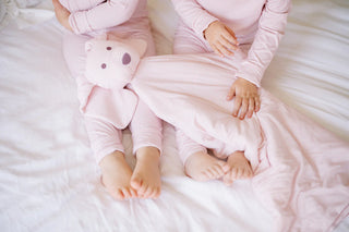 Mini Stripe Dog Lovey + Paci Clip - Pink