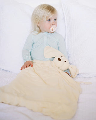 Buttercup Yellow Dog Lovey + Paci Clip