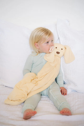 Buttercup Yellow Dog Lovey + Paci Clip