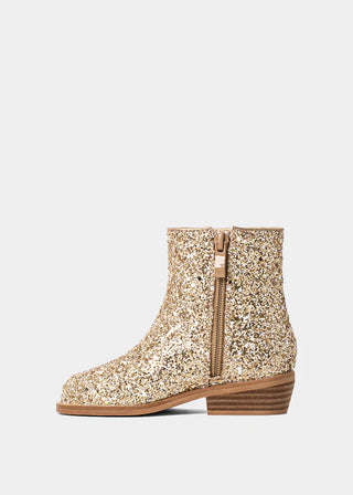 Kids Vanilla Mini Boots - Gold Sparkle