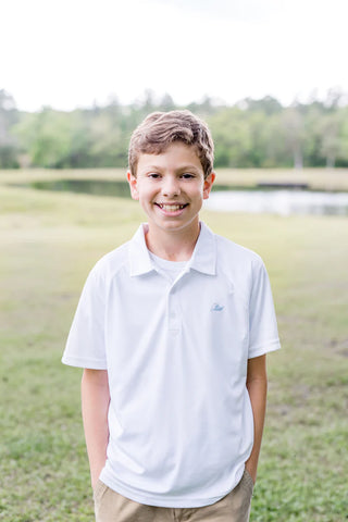 Southbound Solid White Dri-Fit Polo Shirt