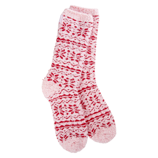 World's Softest Socks - Holiday Crew - Fair Isle Pink