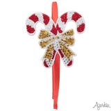 Azarhia Candy Cane Rhinestone Patch Jeweled Headband