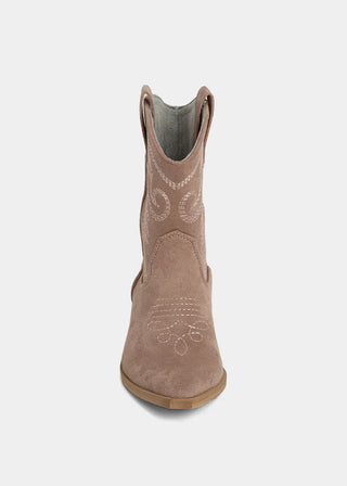 Kids Zahara Mini Western Boots - Rose Suede